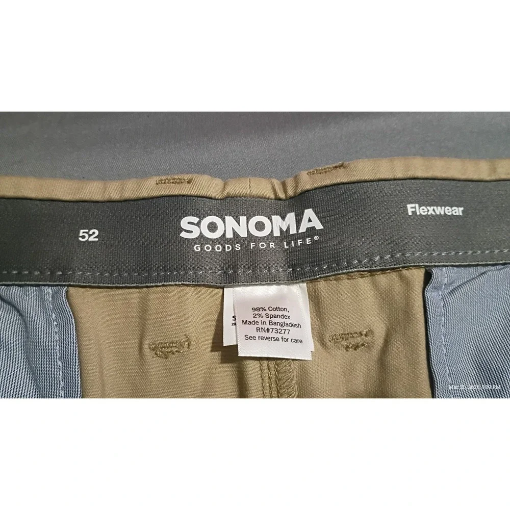 Sonoma Flat-Front Men's Short Size 52 9in‎ Inseam